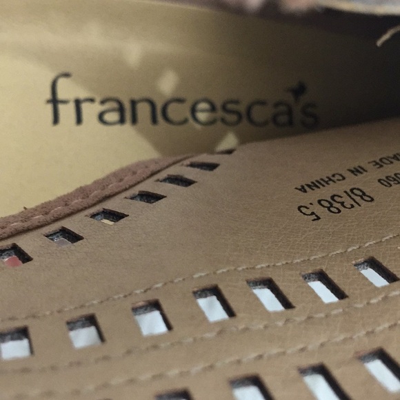 Francesca’s Peep Toe Light Pink Wedges size 8 - Picture 9 of 10